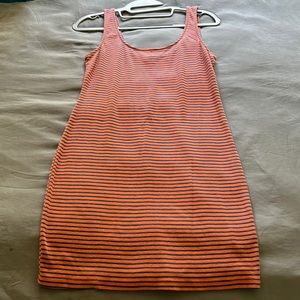 Blue and orange bodycon dress